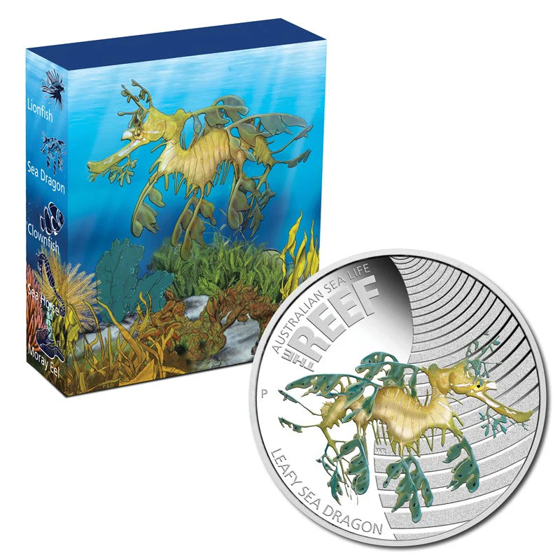 2009 Australian Sea Life Leafy Sea Dragon 1/2oz Silver Coloured Proof Coin