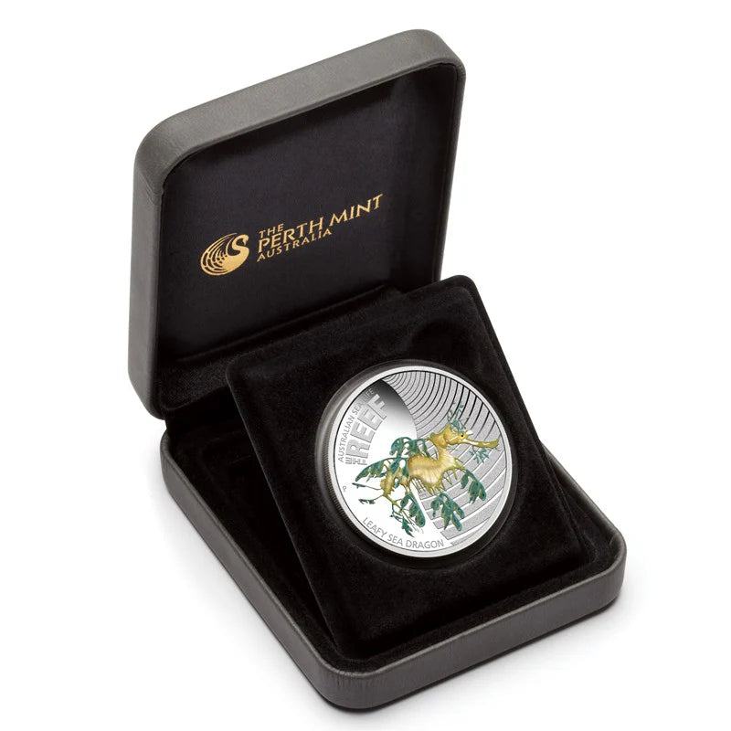 2009 Australian Sea Life Leafy Sea Dragon 1/2oz Silver Coloured Proof Coin