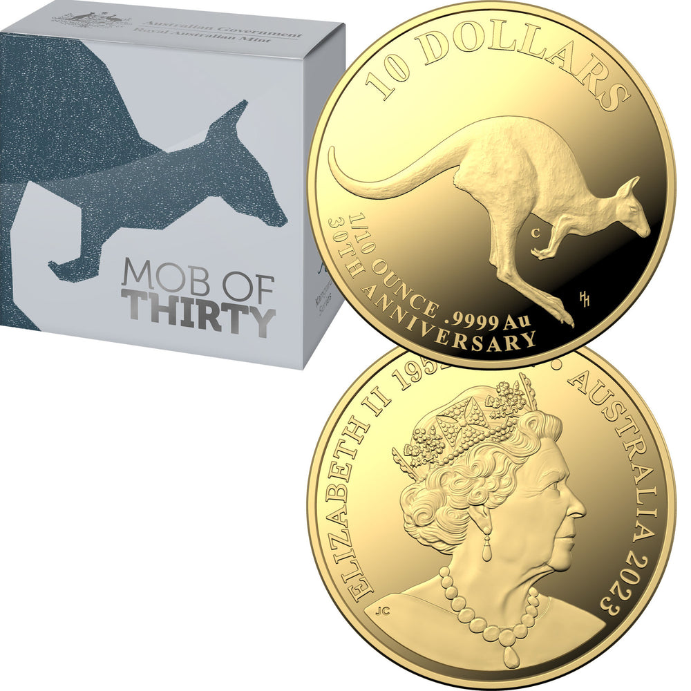 2023 Kangaroo Series 30th Ann - Mob Of Thirty $10 Gold Proof Coin