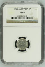 1956(m) Australian Proof Threepence - NGC PF66