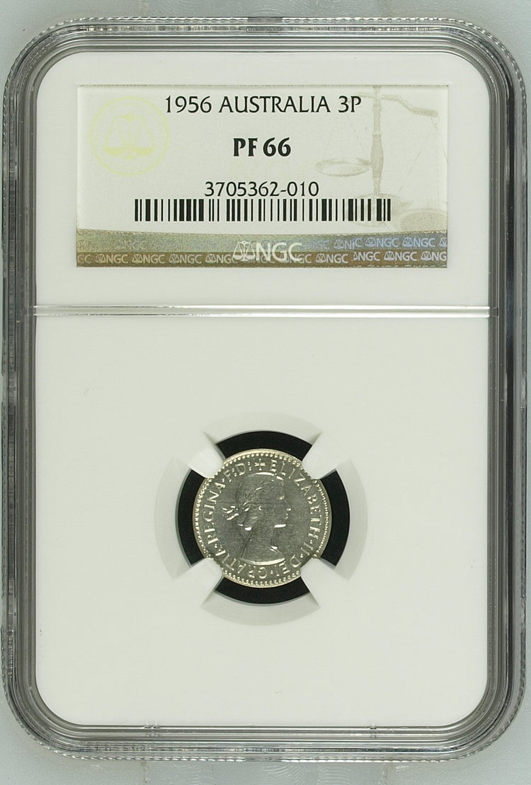 1956(m) Australian Proof Threepence - NGC PF66