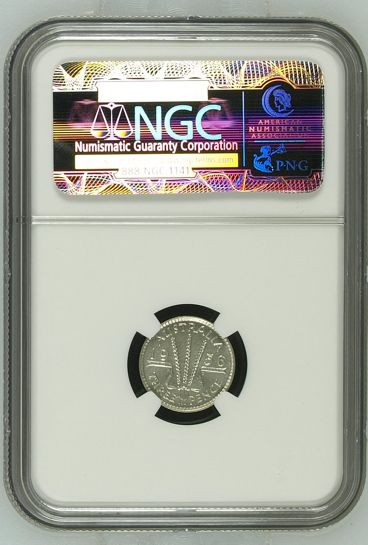 1956(m) Australian Proof Threepence - NGC PF66