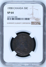 1908 Canadian Specimen 50c - NGC SP64 (Top Pop)