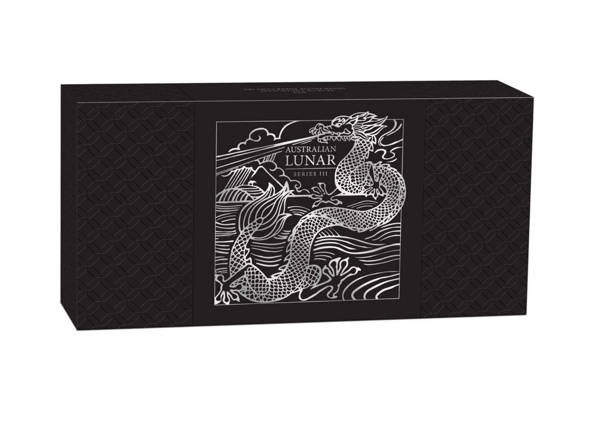 2024 Year of the Dragon Silver Proof Three-Coin Set Australian Lunar Series III