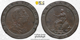 1797 George III, 2D XF40 Great Britain. Chartwheel Twopence.