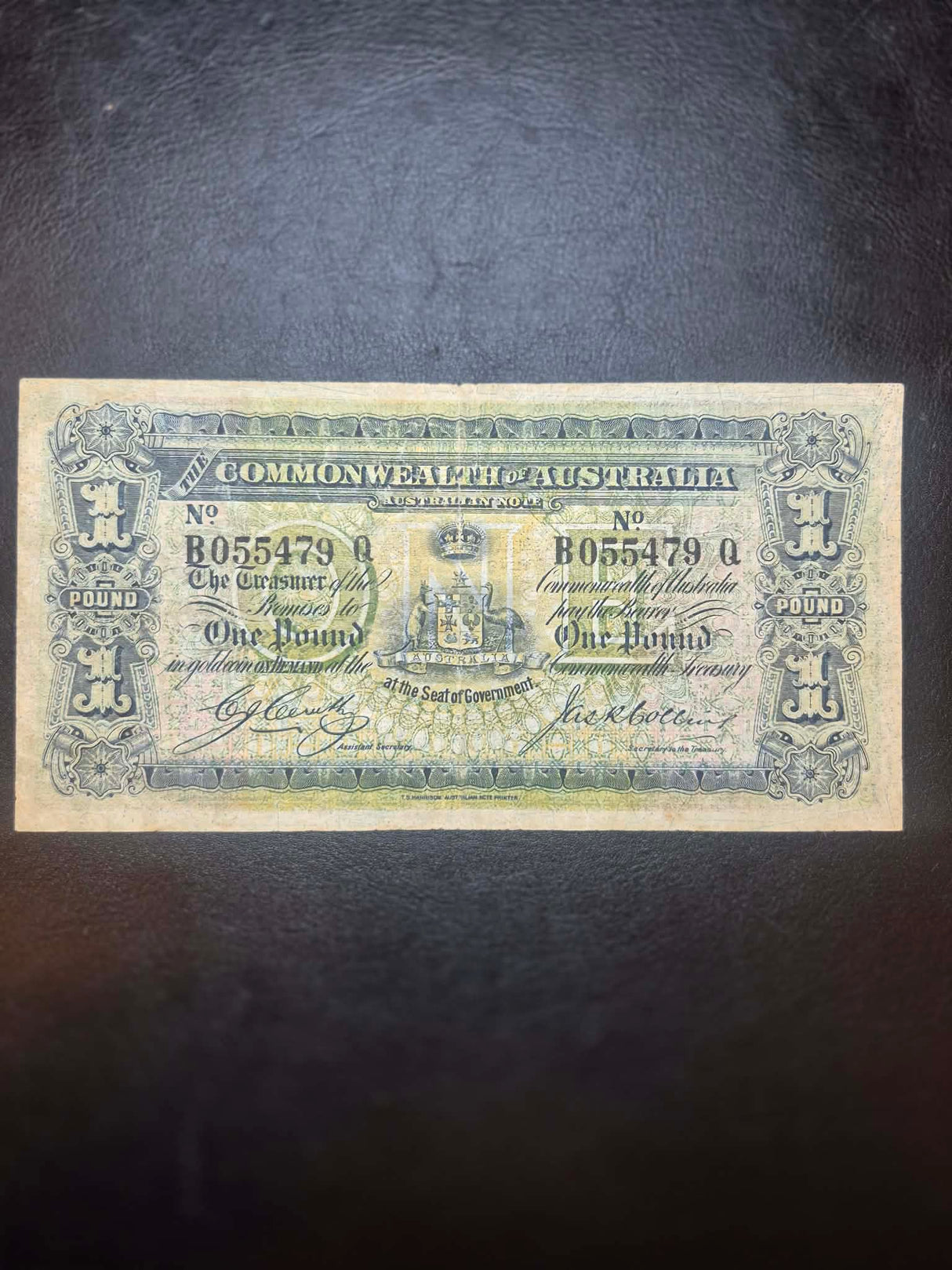 1918 Cerutty/Collins One Pound R21. Fine