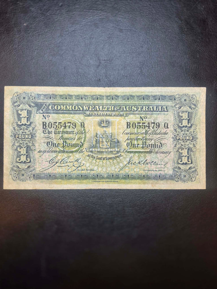 1918 Cerutty/Collins One Pound R21. Fine