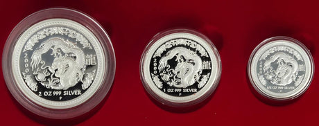 2000 Australian Lunar Silver Proof Three-Coin Set – Year of the Dragon
