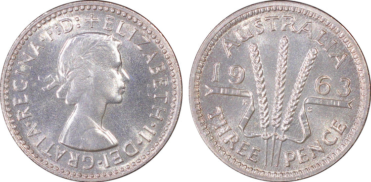 1963(m) Australian Proof Threepence - PCGS PR66
