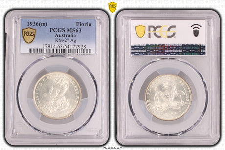 1936(m) Australian Florin - PCGS MS63
