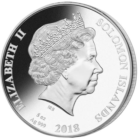 2018 $25 Solomon Islands 5oz Silver Proof Coin with Mother of Pearl - 250th Anniversary of HM Bark Endeavour