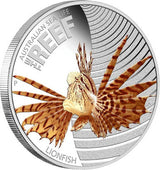 2009 Australian Sea Life Lionfish 1/2oz Silver Coloured Proof Coin