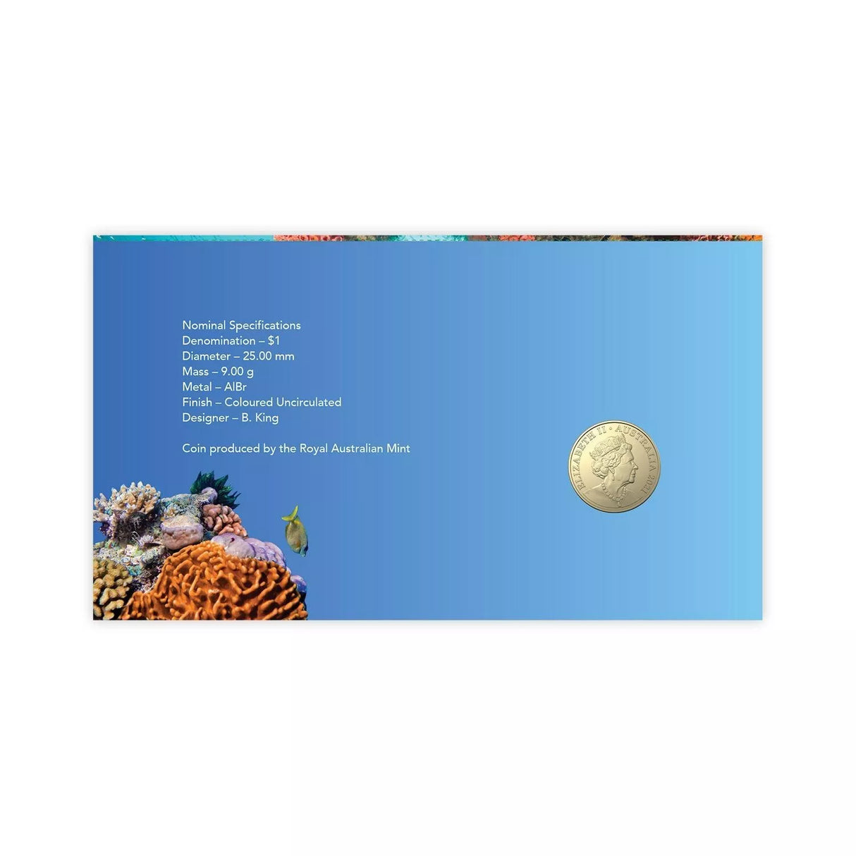 2021 The Great Barrier Reef $1 Coloured PNC – First Day of Issue