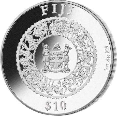 2022 $10 Fiji 1oz Silver Proof Coin - Year of the Tiger with Pearl