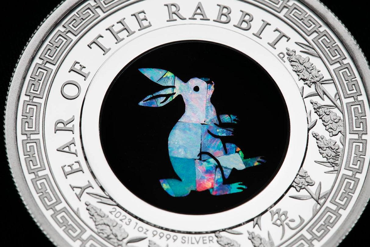 Australian Opal Lunar Series 2023 - Year of the Rabbit 1oz Silver Proo ...