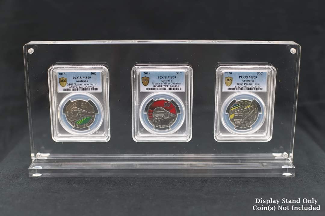 Slab Display Suitable for 3 PCGS Graded Coins.