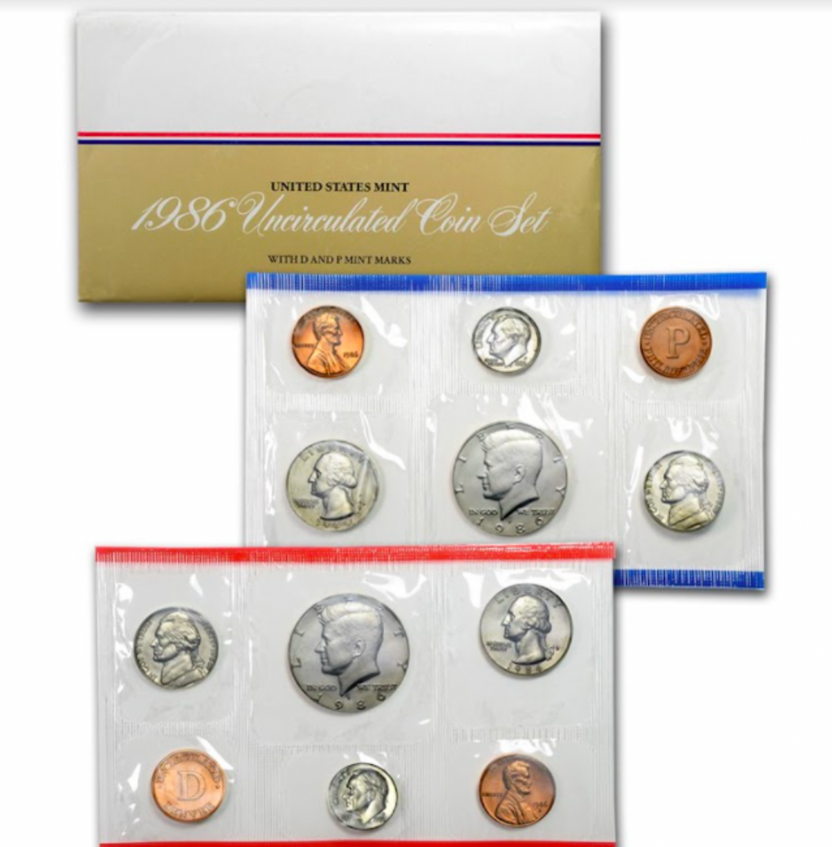1986 United States Mint Uncirculated Coin Set.