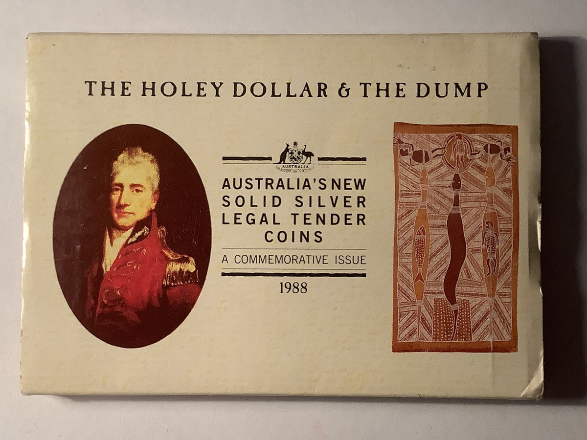 1988 2 Coin Set. The Holey Dollar and the Dump.