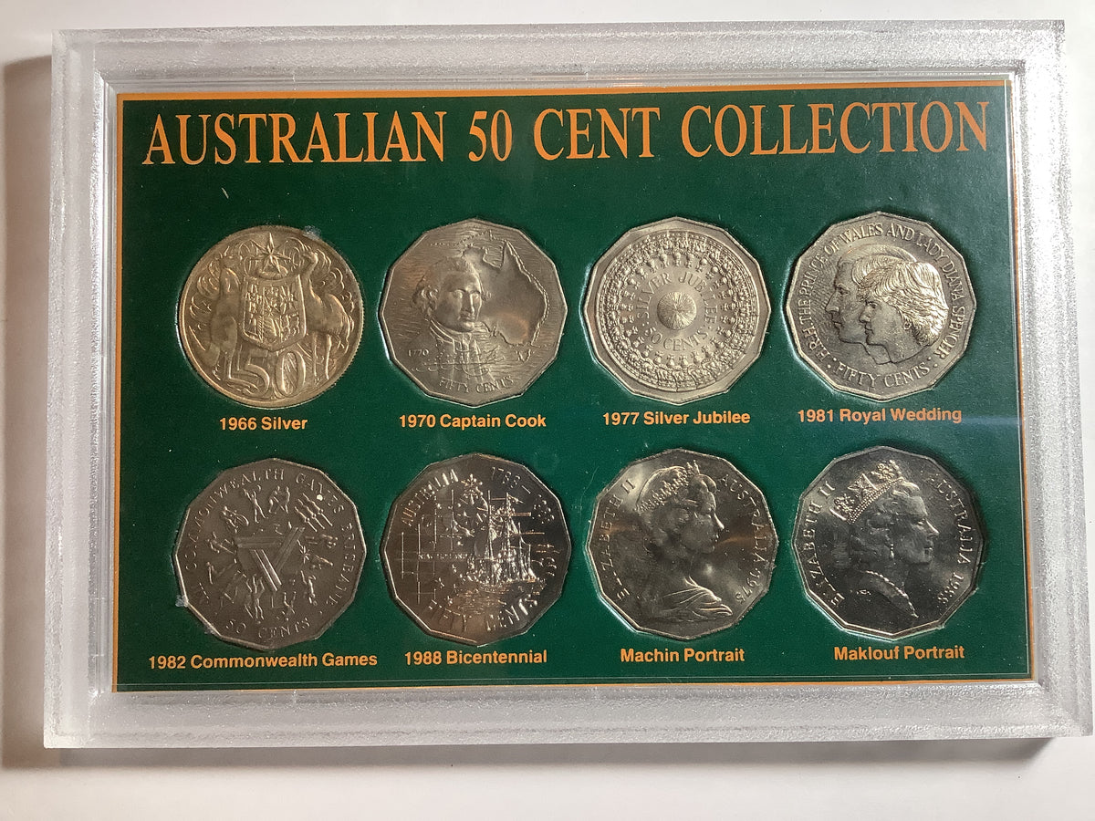 1966-1988 8 Coin 50c Collection.