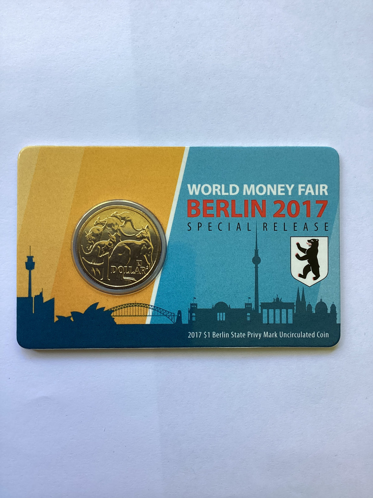 2017 $1 Berlin State Privy Mark Uncirculated Coin. World Money Fair Berlin