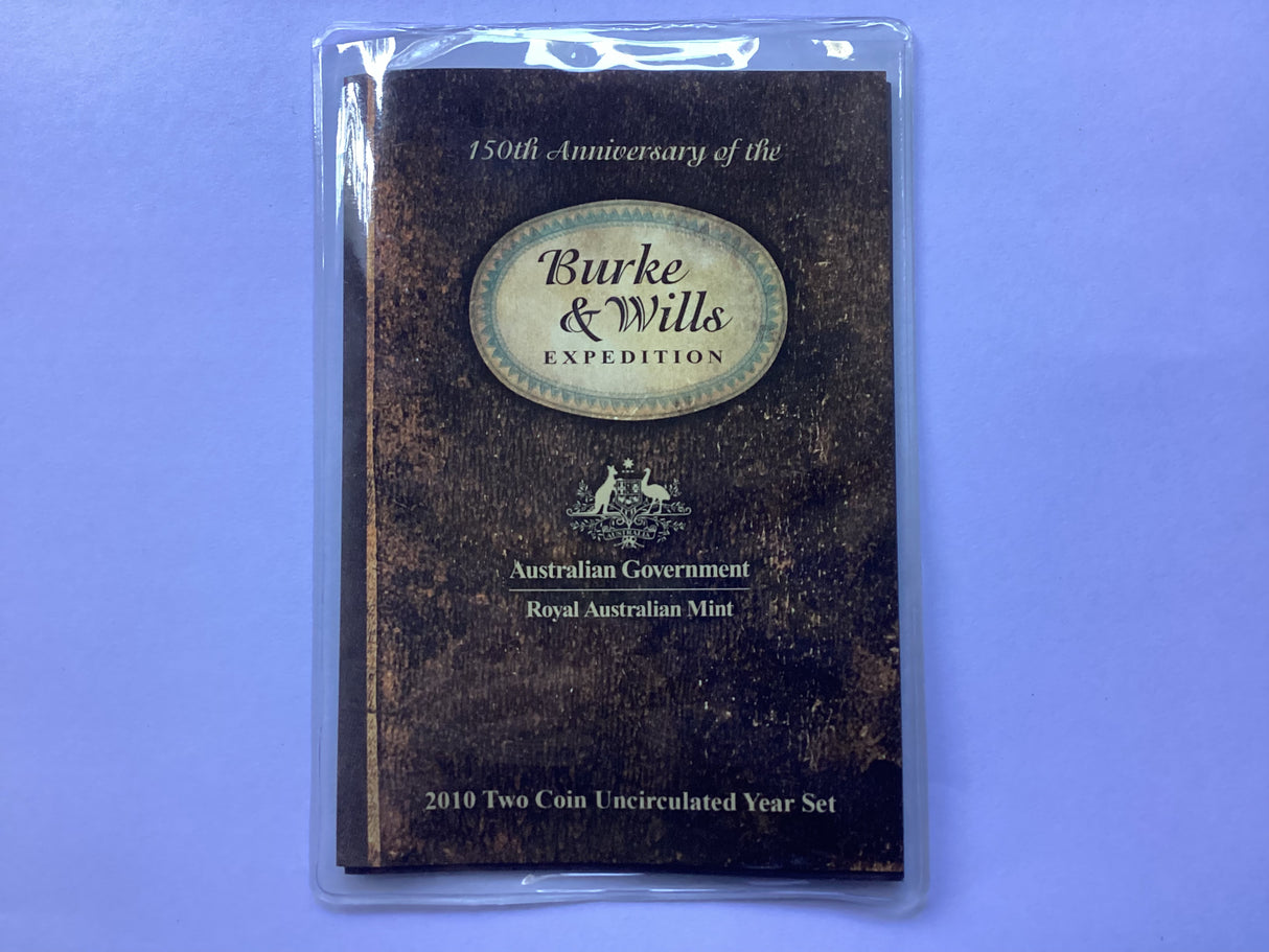 2010 Burke and Wills Uncirculated 2 coin set