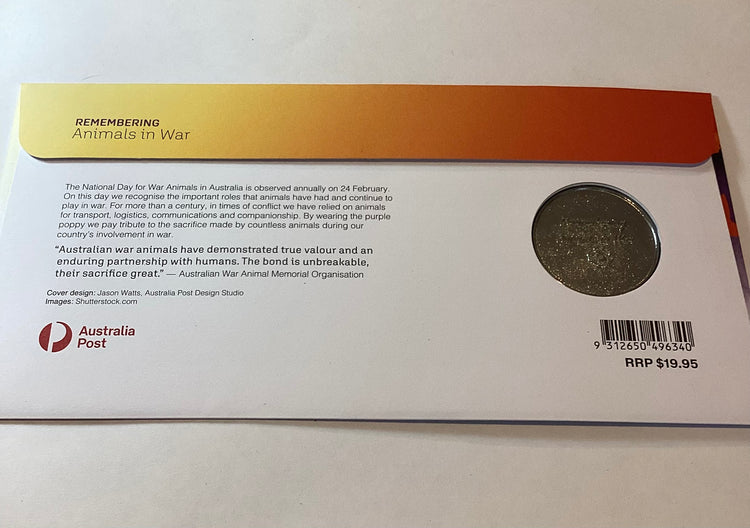 2020 Remembering Animals in War PNC. Purple Poppy. Low Number 007