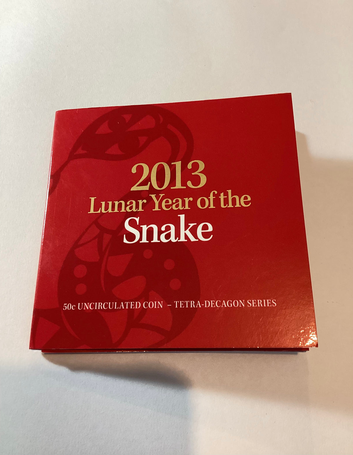 2013 50c Year of the Snake Tetra-Decagon Carded Coin