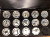 1990-2003 14 Coin Kookaburra Set.
