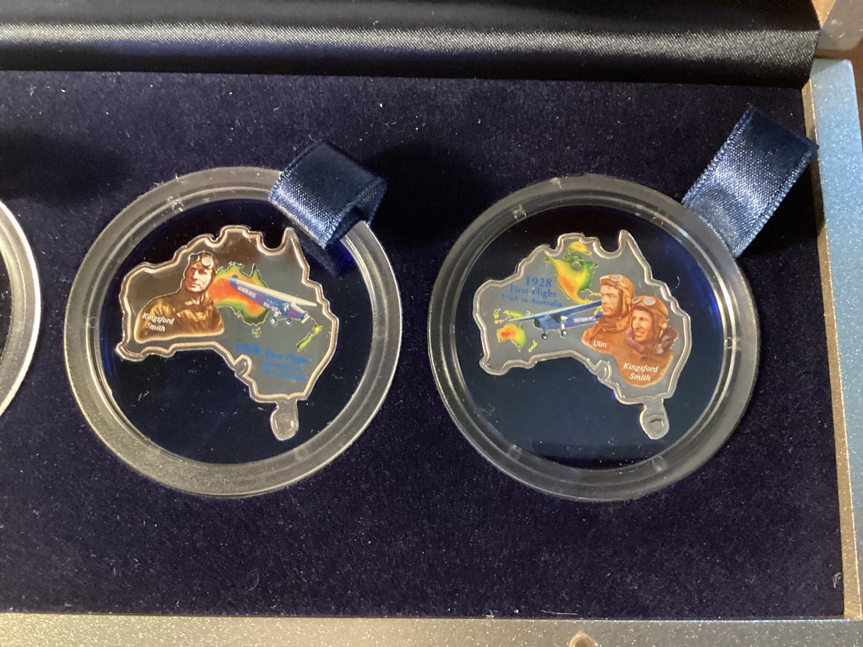 2003 Pioneers of Aviation 75th Anniversary. 4 Coin Silver Set.