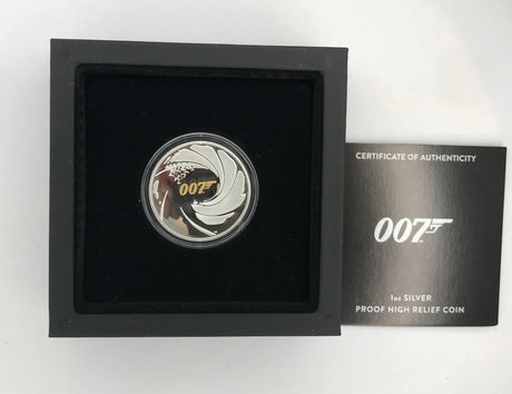 2020 James Bond. 1oz Silver High Relief Coin.