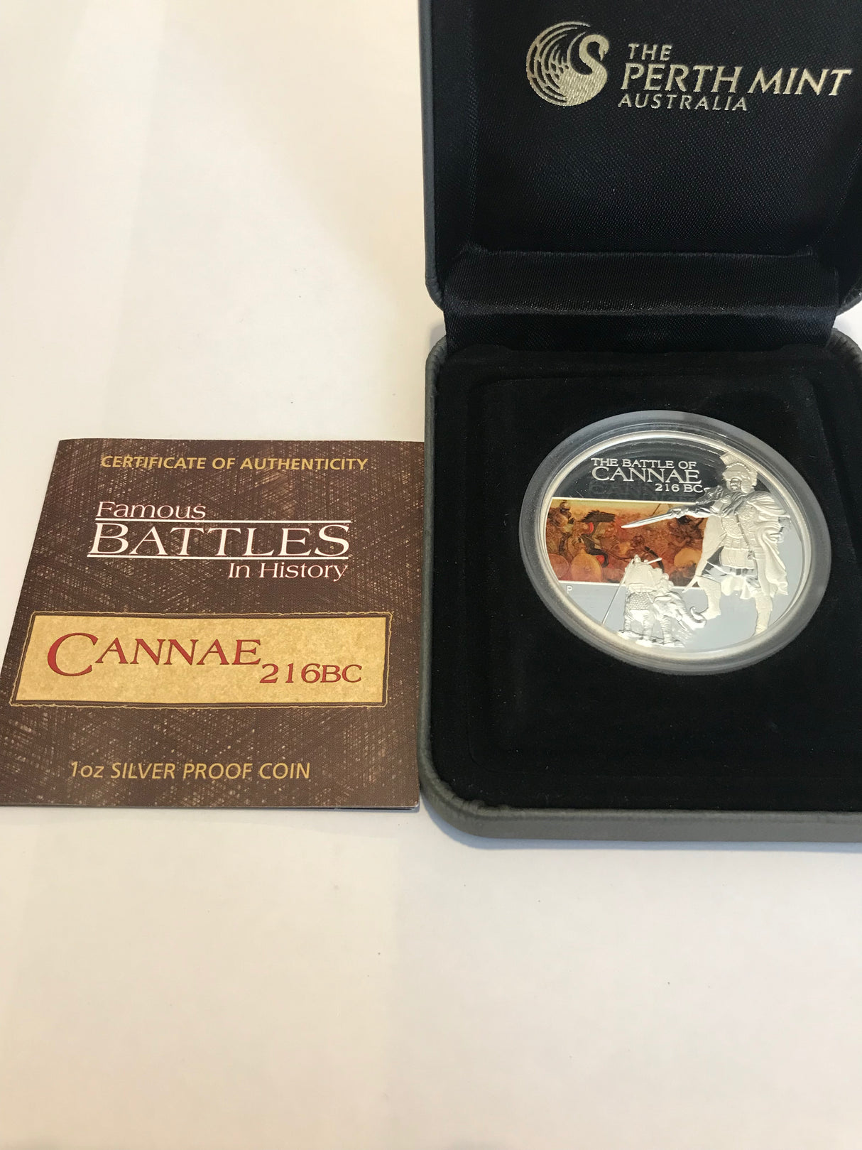 2009 $1 Famous Battles in History. Cannae. 1 Ounce Silver Proof Coin