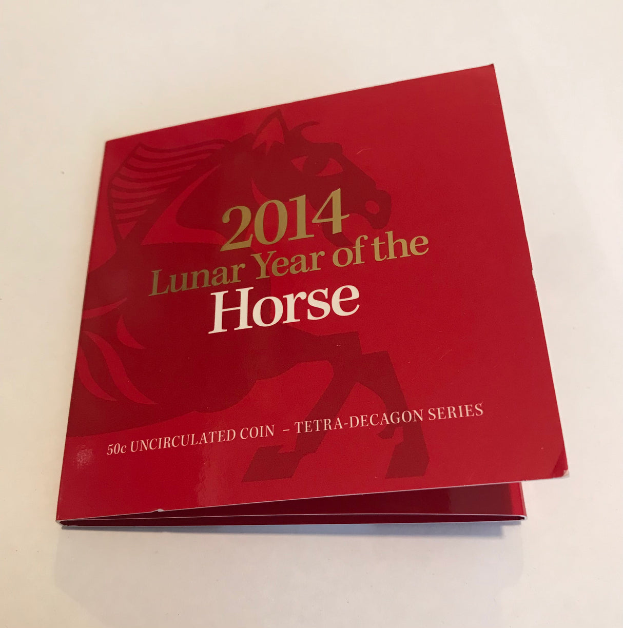 2014 50c Lunar Year of the Horse Tetra-Decagon Coin.