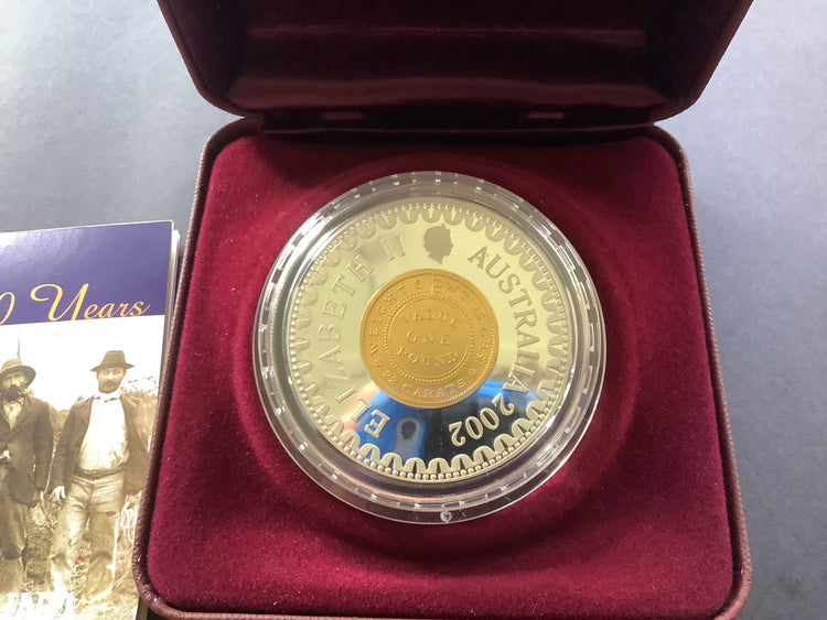 2002 $10 Silver Proof Coin. 150th Anniversary of the Adelaide Pound.