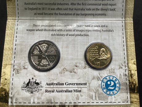 2011 Two Coin Uncirculated Set. Australian Wool.