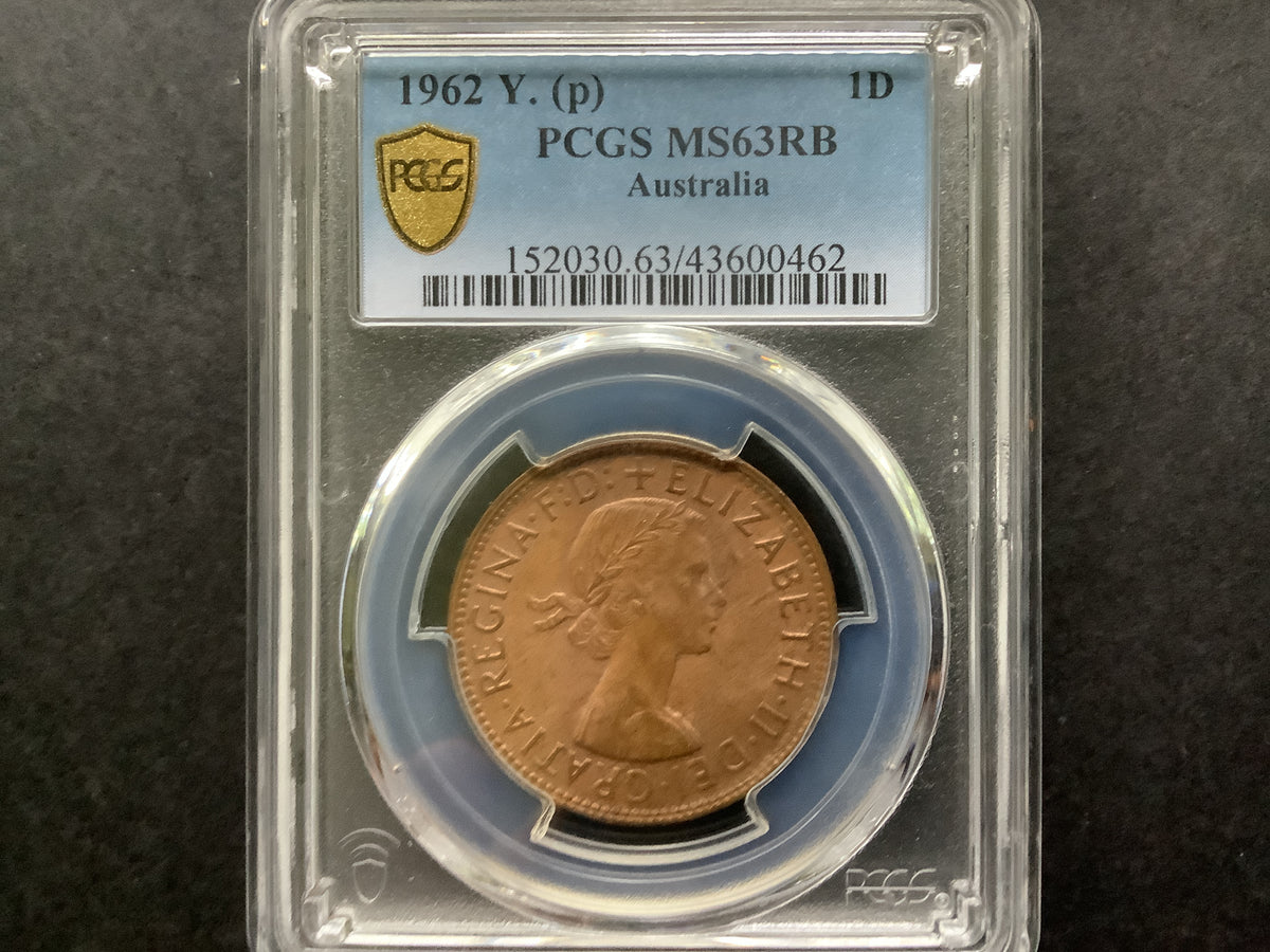 1962 Y. (p) MS63RB Australian Penny.