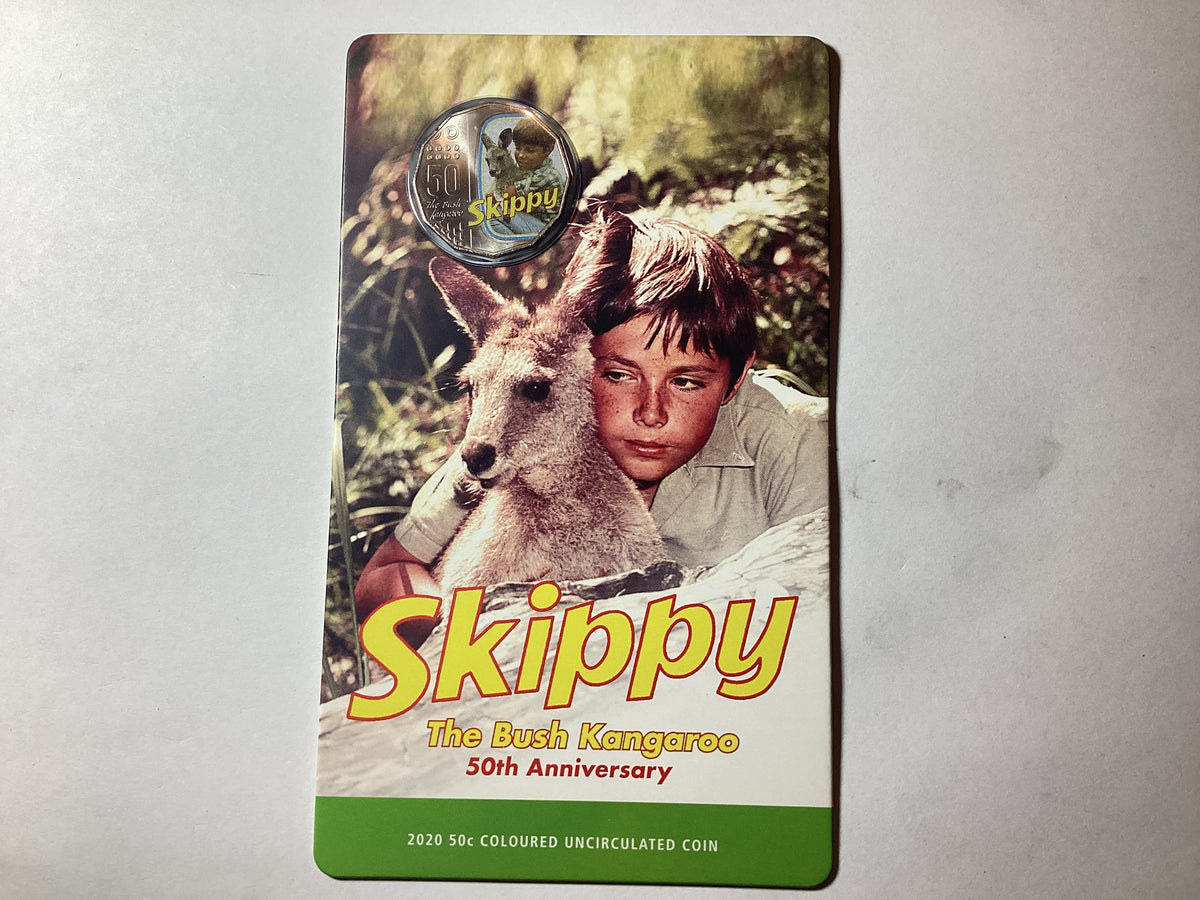 2020 50c Skippy The Bush Kangaroo 50th Anniversary Card.