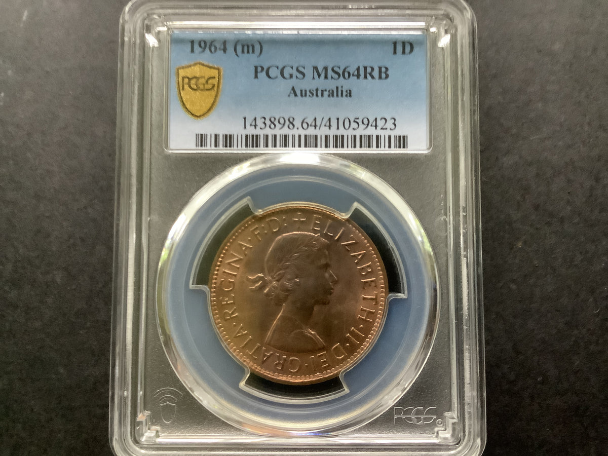 1964 (m) PCGS MS64RB Australian Penny.