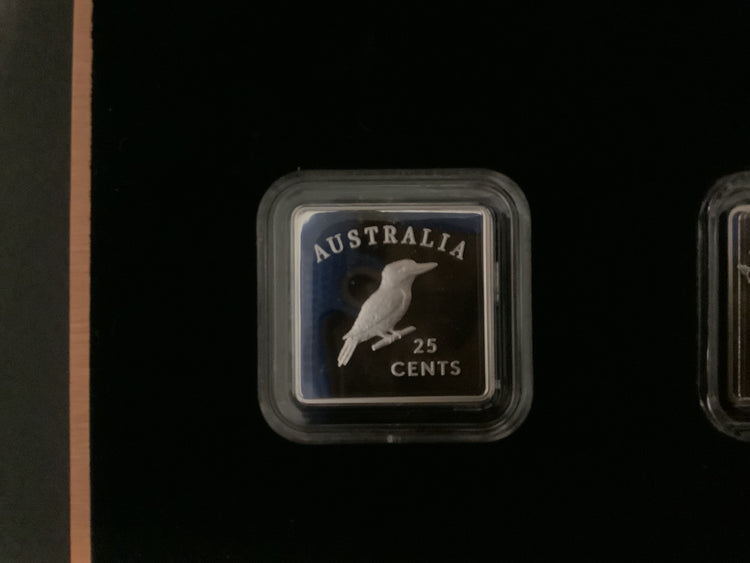 2019 25c Kookaburra Patterns 1919-1921 Three Coin Fine Silver Proof Set.