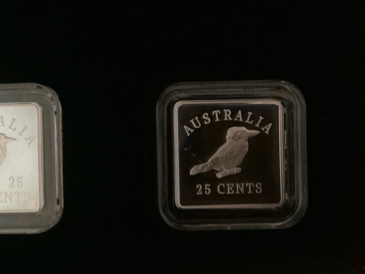 2019 25c Kookaburra Patterns 1919-1921 Three Coin Fine Silver Proof Set.