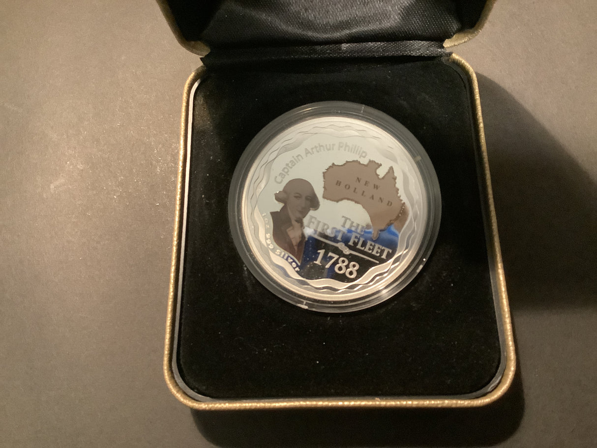 2008 $1 The First Fleet 1 Ounce Silver Proof Coin.