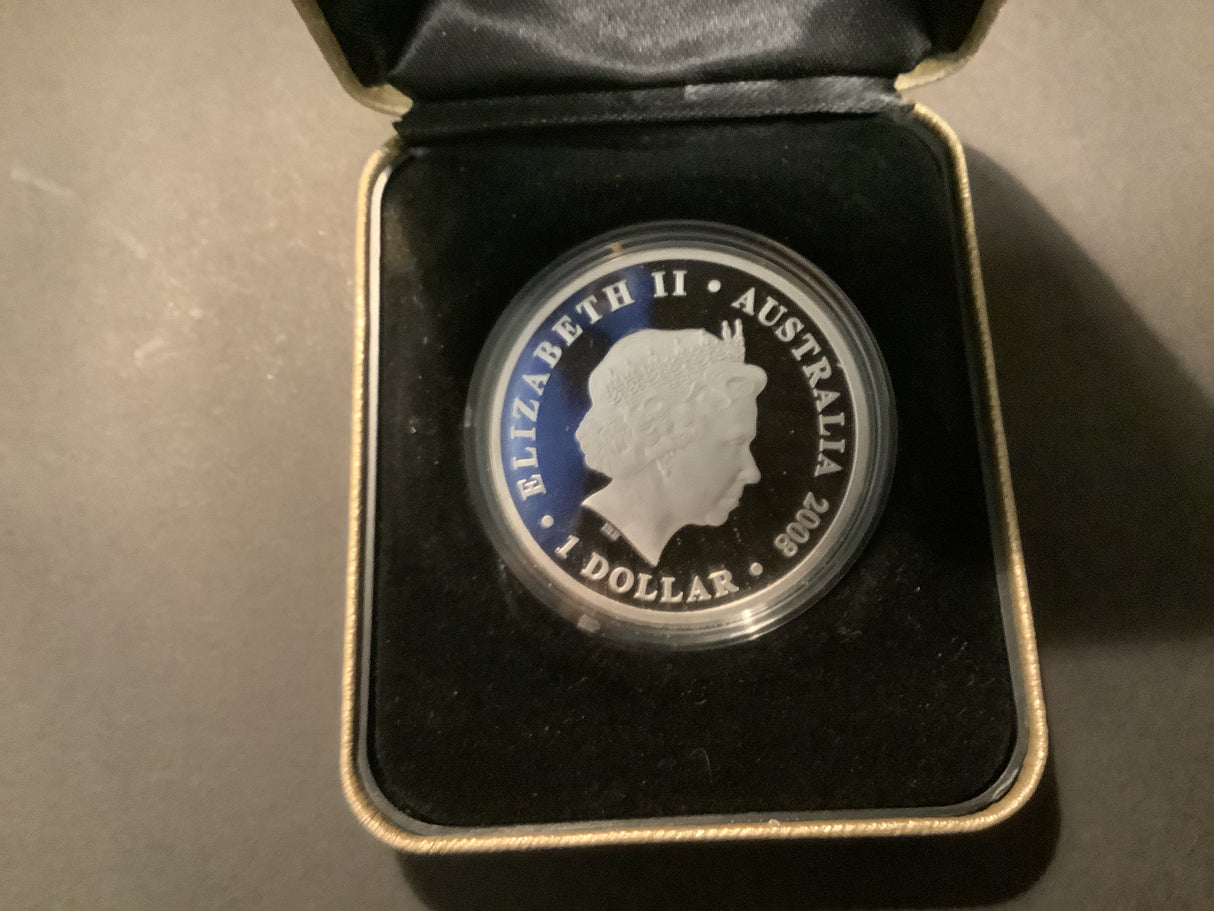 2008 $1 The First Fleet 1 Ounce Silver Proof Coin.