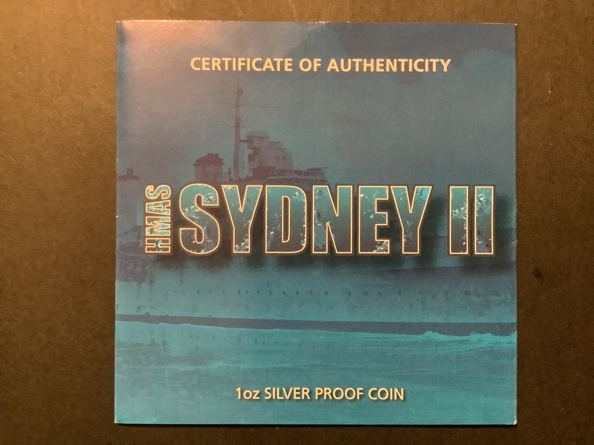 2008 $1 HMAS Sydney II 1 Ounce Silver Proof Coin