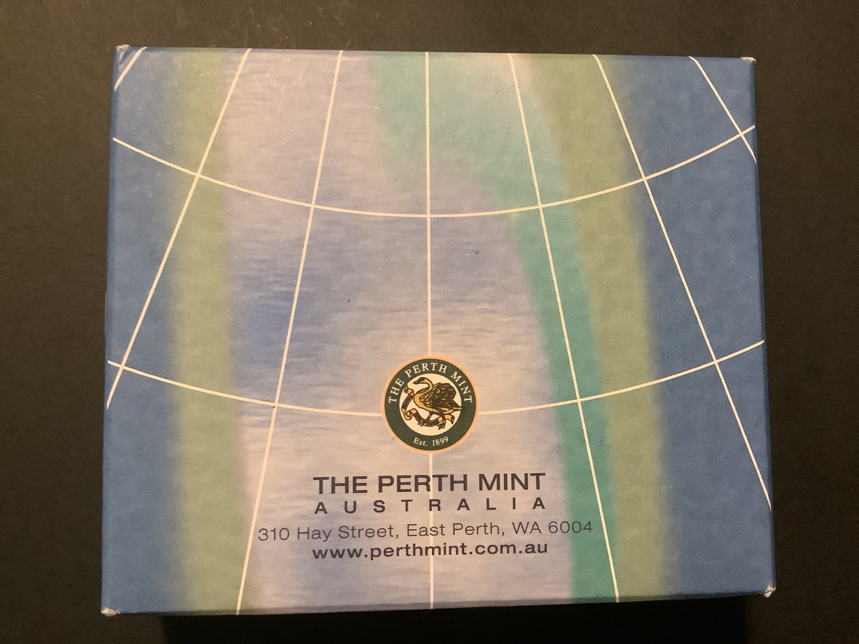 2008 $1 Australian Antarctic Territory 1oz Silver Coin. Humpback Whale.