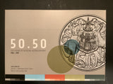 2015 50c Fifty Years of the Royal Australian Mint two-coin silver set.