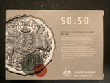 2015 50c Fifty Years of the Royal Australian Mint two-coin silver set.