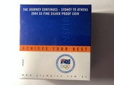 2004 $5 Fine Silver Proof Coin. The Journey Continues- Sydney to Athens.