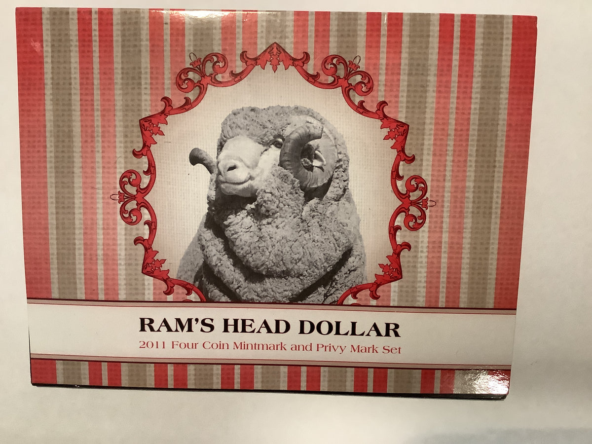 2011 RAM’s Head Dollar Four Coin Mintmark and Privy Mark Set.