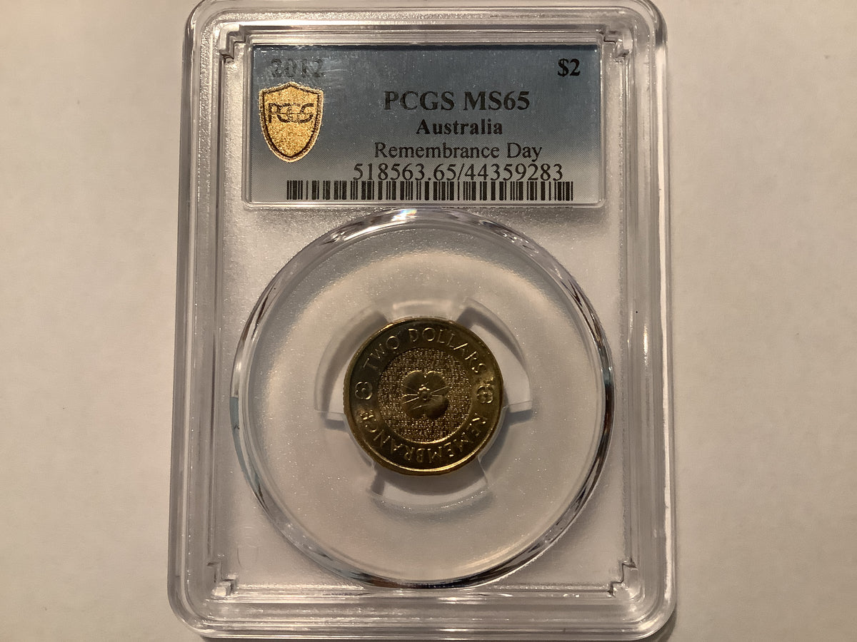 2012 $2 Remembrance Gold Poppy PCGS MS65