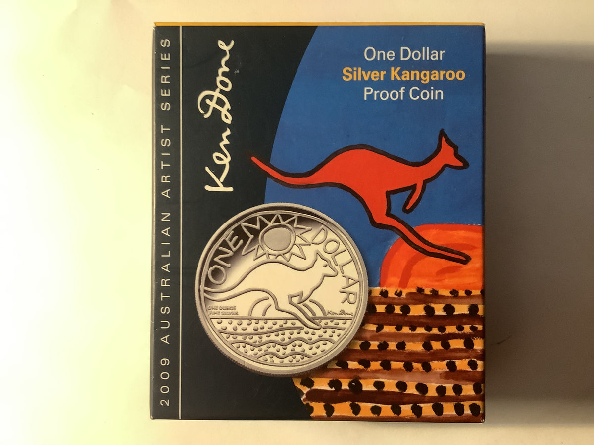 2009 $1 Silver Kangaroo Proof Coin. Artist Series. Ken Done