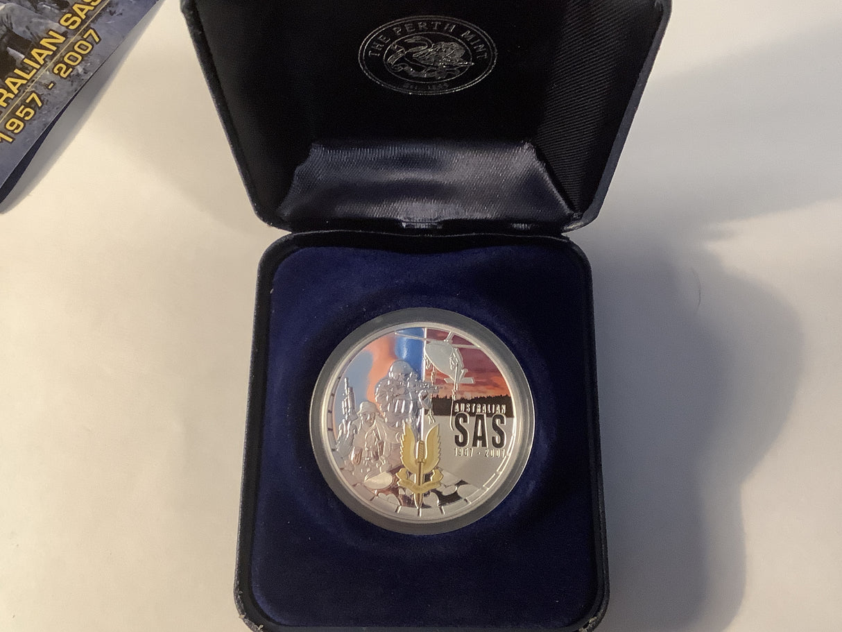 2007 $1 Silver Australian Special Air Services 50th Anniversary.